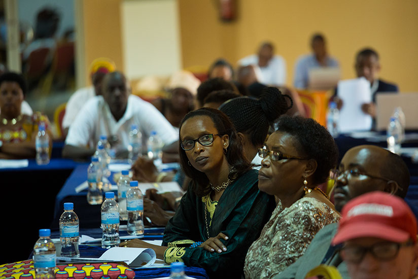 Members of civil society organisations at the consultative meeting in Kigali, yesterday. / Timothy Kisambira