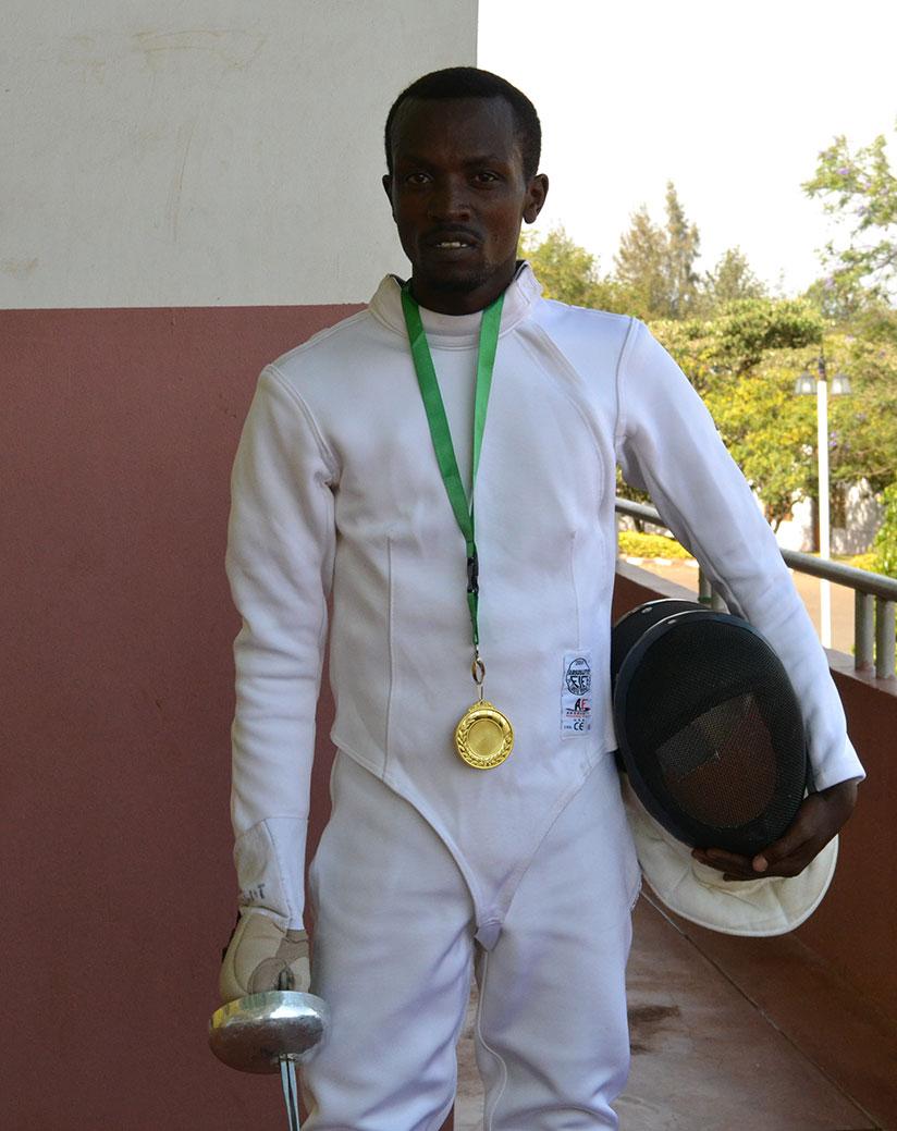 Patience Ndawumungu won gold in this year's Genocide memorial fencing tournament. / Jejje Muhinde
