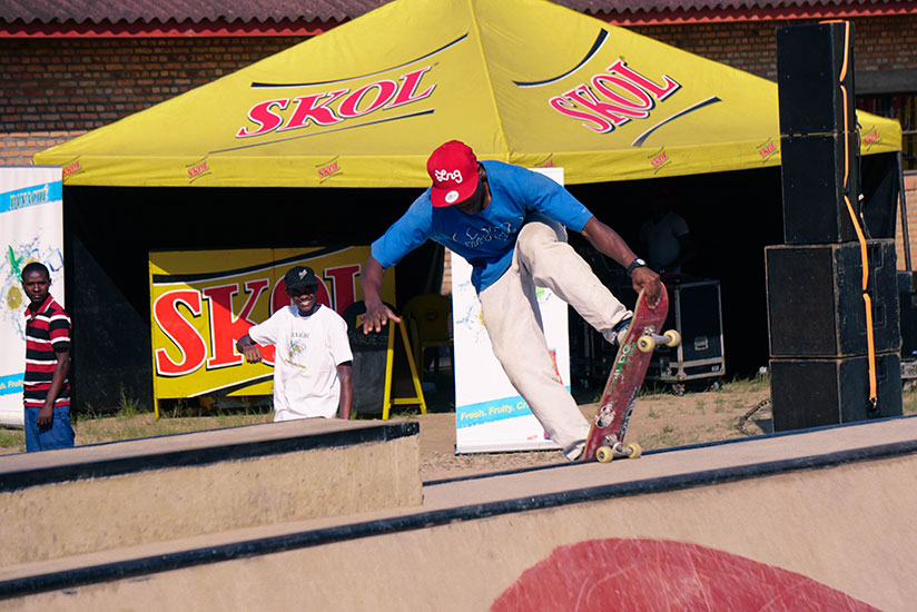 One of the skateboarding competitors,