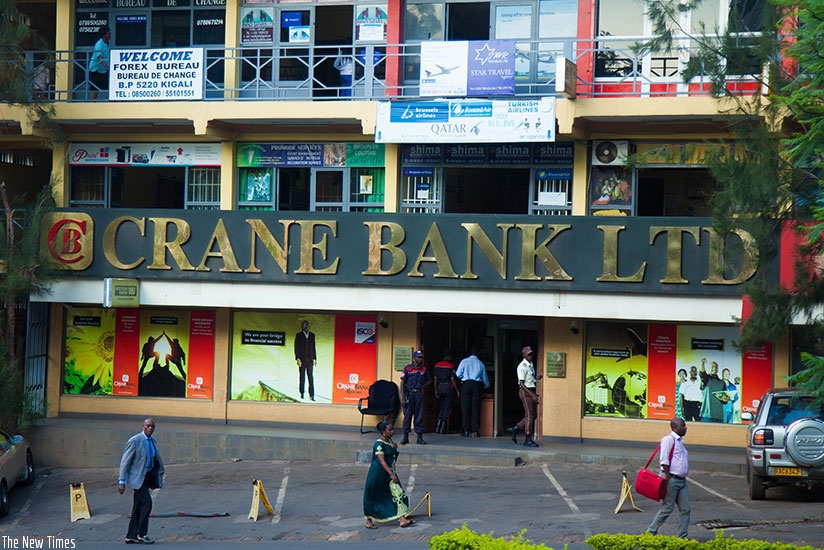 A Crane Bank Rwanda branch in downtown Kigali. CBA completed 100 per cent acquisition of the Ugandan firm yesterday. File.