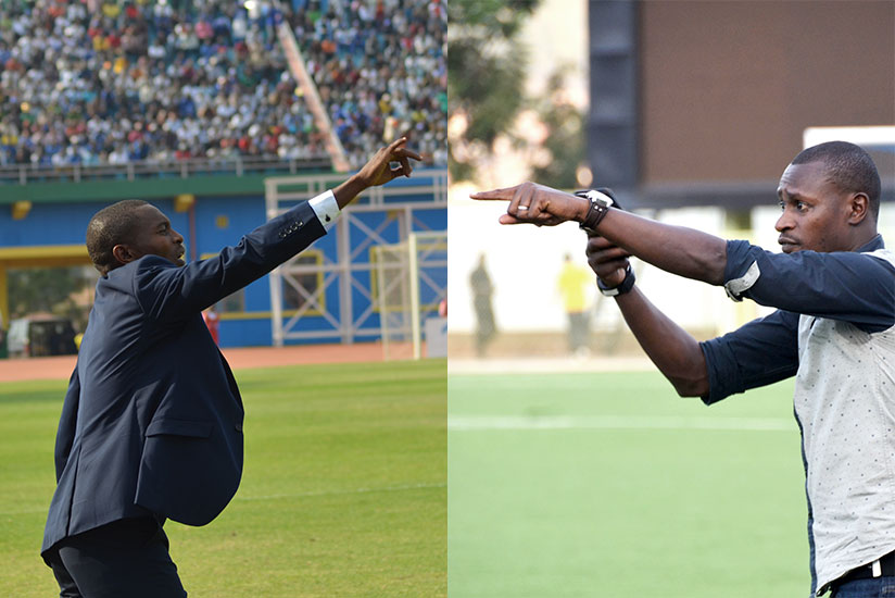 Masudi takes his league winners Rayon Sports to Kicukiro stadium to face Seninga (R) during the Peace Cup quarter-final first leg on Sunday. / Sam Ngendahimana