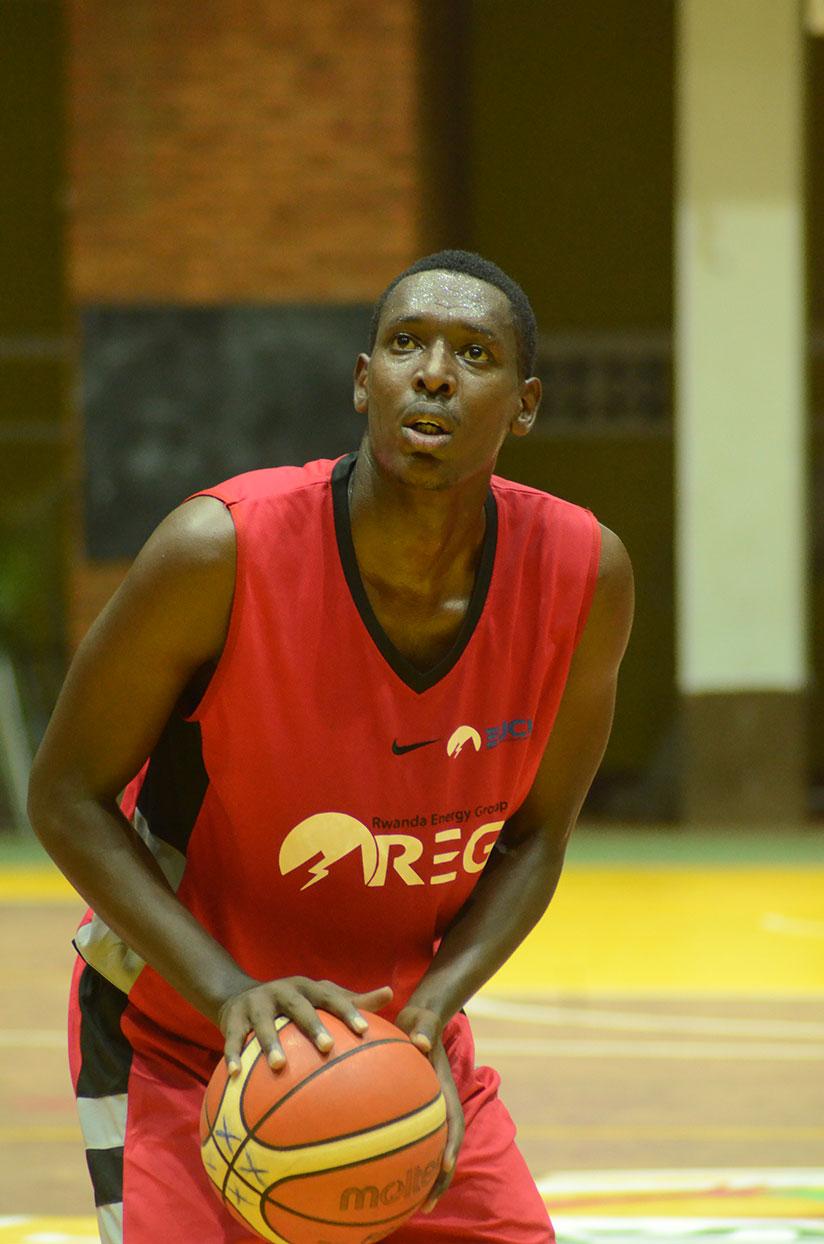 Rwanda Energy Group shooting guard Regis Gatoto scored a game high 22 points to guide his side to victory on Sunday. / Sam Ngendahimana