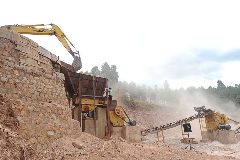 Machinery used by the plant to produce different types of construction materials. / John Mbaraga