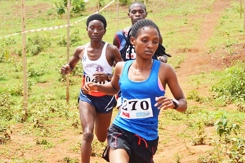 Nyirarukundo, captured here competing in a Cross Country race in Bugesera last year, is currently training in Kenya ahead of the IAAF World Championships. (S. Ngendahimana)