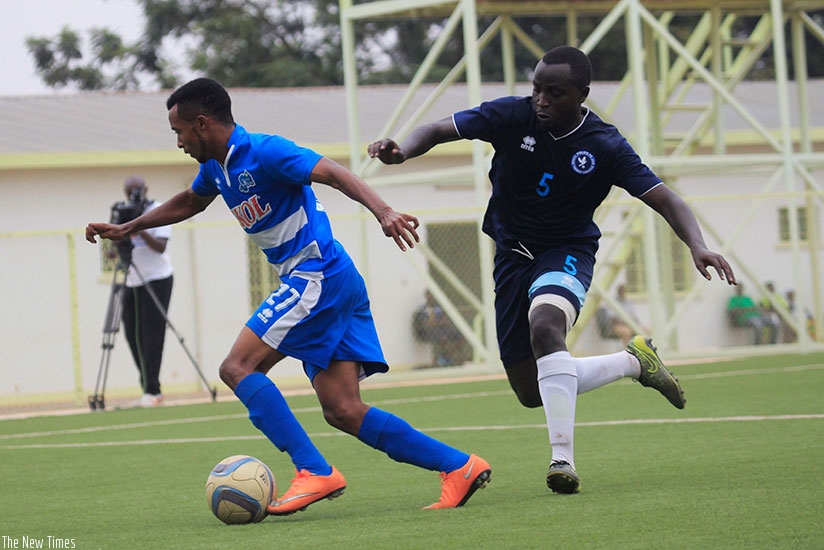 Savio Nshuti (L) scored the opening goal for the league champions (Photos by Sam Ngendahimana)