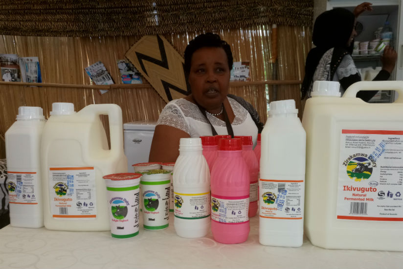 Kayitesi speaks to Sunday Times from her exhibition stand at Mulindi-held National Agriculture Show in Gasabo District, Kigali on Friday. / Emmanuel Ntirenganya