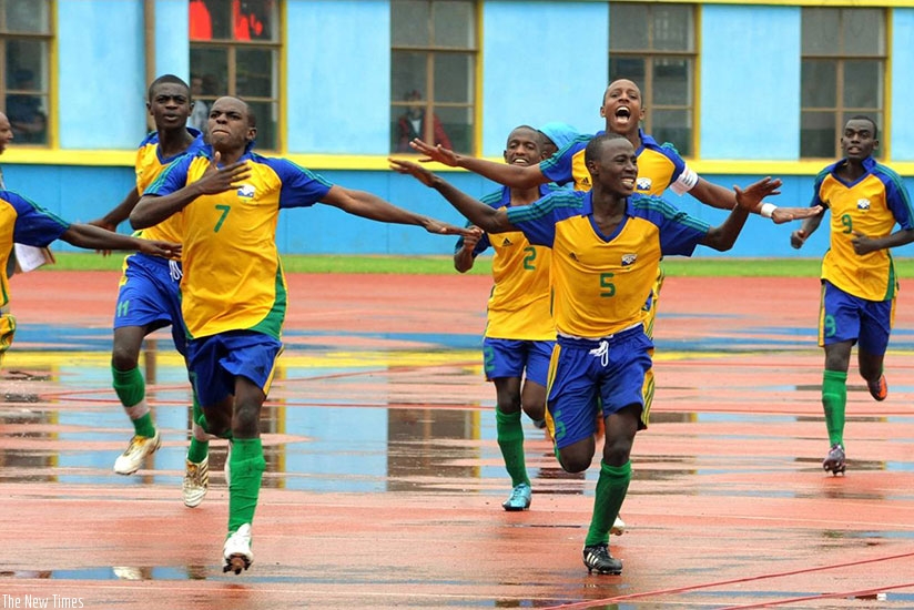Amavubi U17 celebrate after qualifying for the 2011 Fifa U17 World Cup finals in Mexico. The squad was made of young talents groomed in various football academies in the county. (File)