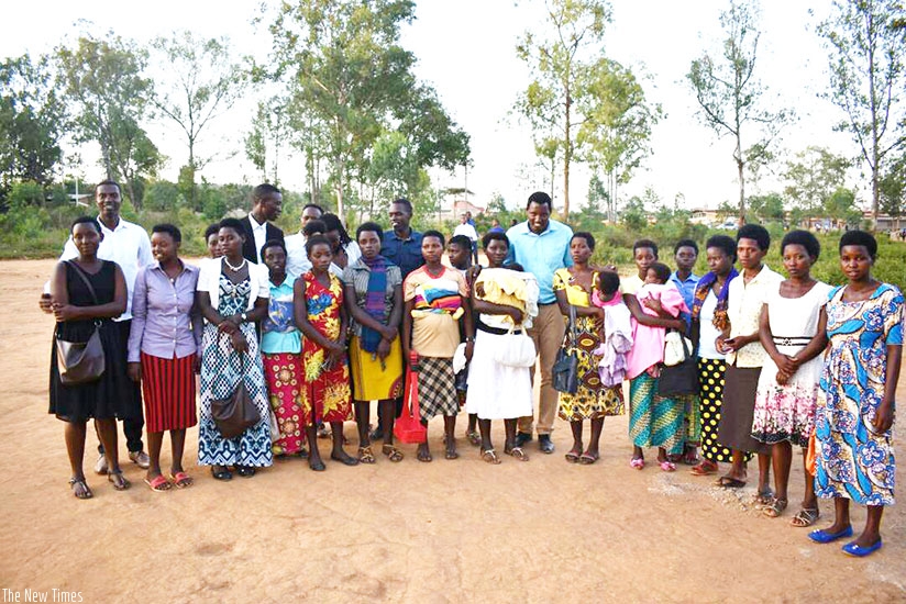 Some of the girls under Ingabire Foundation  with their trainers. Far left is Ingabire. (Photos by Lydia Atieno)