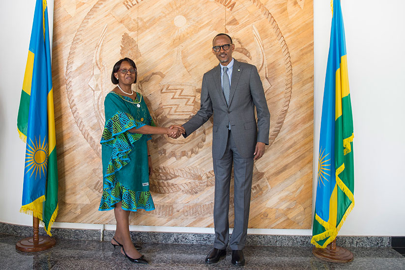 President Kagame meets with Matshidiso Moeti, World Health Organization Regional Director for Africa in Kigali, yesterday. Dr Moeti later told reporters that WHO was impressed by R....