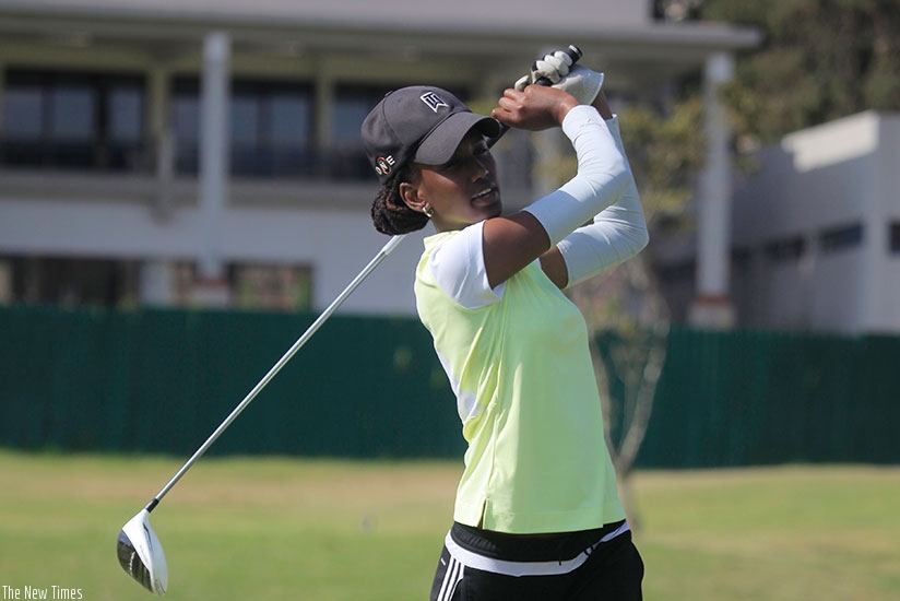 Rwiyamirira, who is currently based in Utah, USA is captured in training at Kigali Golf Club. Sam Ngendahimana.