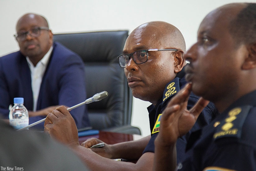 Seminega addresses participants during the meeting. rn