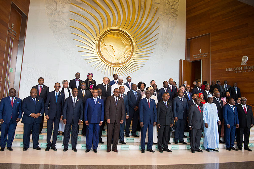President Kagame and some of the AU Heads of State and officials in Addis Ababa, Ethiopia, yesterday. The President called on African Union member states to keep up the momentum in....