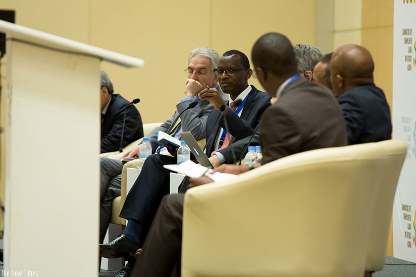 Dr Musafiri speaks during the meeting in Kigali,yesterday. (T. Kisambira)