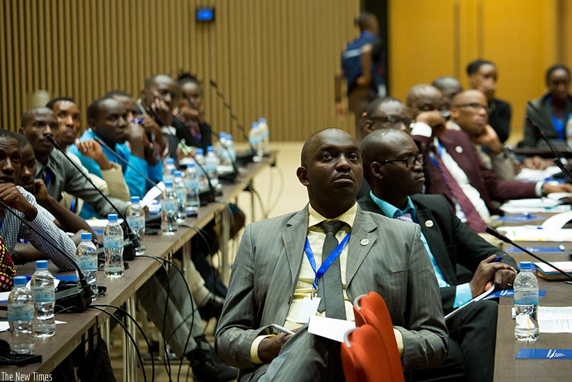 Participants follow proceedings during the meeting in Kigali on Thursday. File.