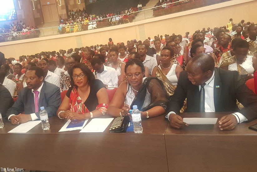 Prof Shyaka (left) was among the guests at the City of Kigali party. Eddie Nsabimana.