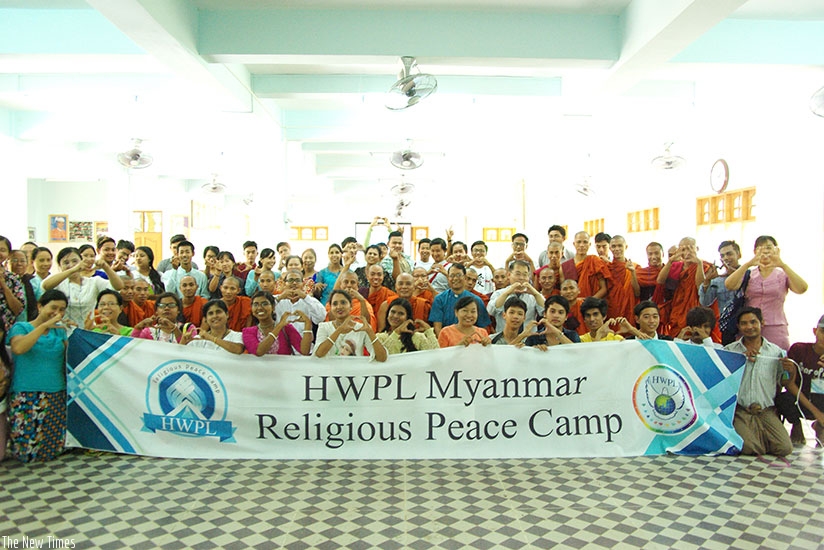 Participants in a group photo at University of Global Peace in Yankin Hill in Myanmar. courtesy