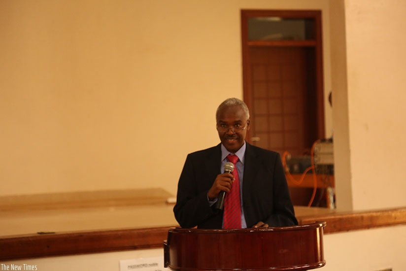 Dr Murigande speaks during the event.  (Michel Nkurunziza)