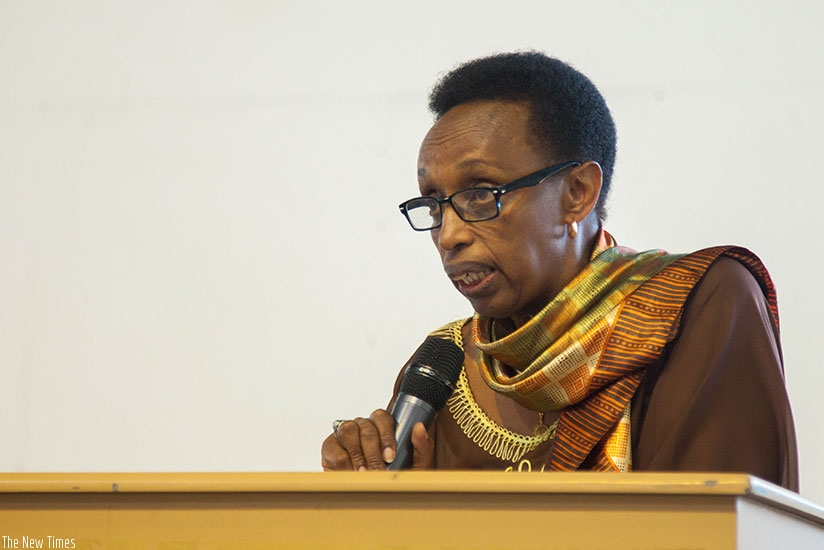 Dr Gasingirwa speaks during the conference in Kigali yesterday.(Nadege Imbabazi)