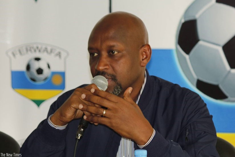 FERWAFA president Vincent Nzamwita will be challenged by former AS  Kigali president Albert Mwanafunzi. File photo