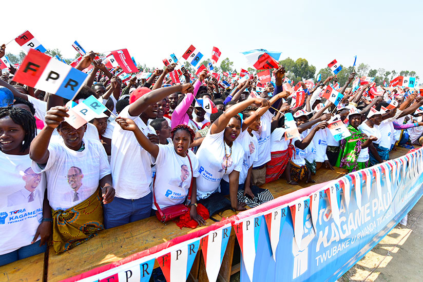 RPF supporters during the campaign rally in Nyamagabe District. / Courtesy