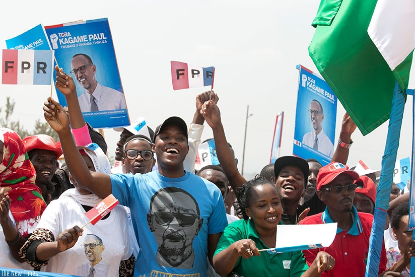 The youth turned up in large numbers at the rally in Kicukiro to show their support for the RPF candidate.Courtesy