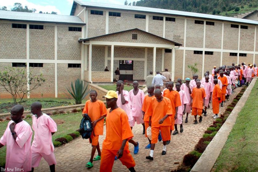 Inmates at Mpanga Prison in Nyanza District. File.