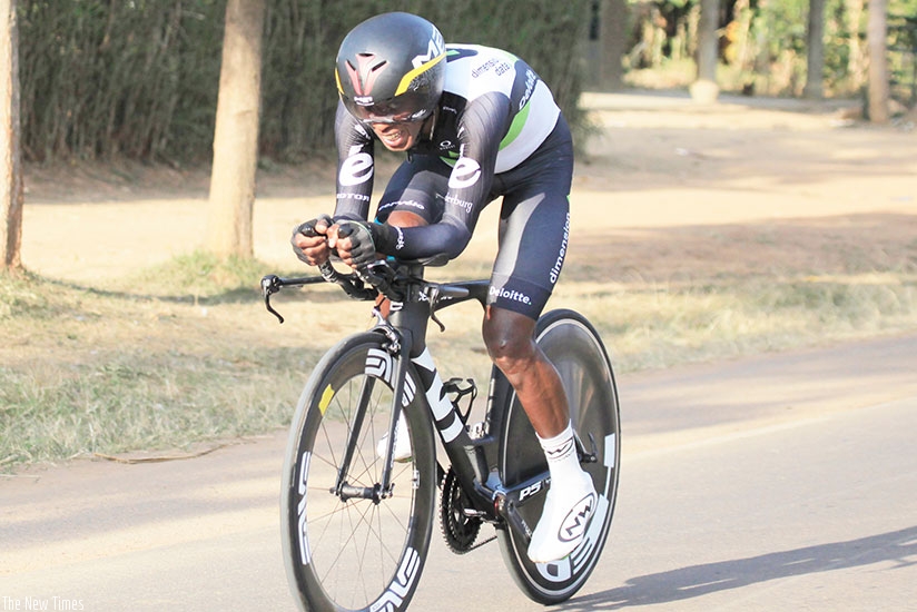 Dimension Datau2019s Adrien Niyonshuti .  Sam Ngendahimana