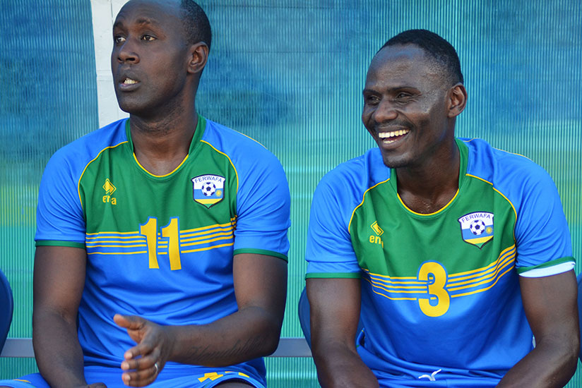 Former Amavubi teammates Olivier Karekezi (L) and Hamadi Ndikumana will work together as Rayon Sports' coaches. / Sam Ngendahimana