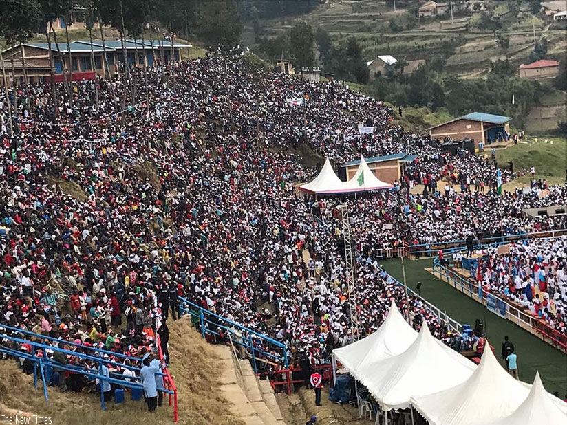 Thousands of RPF-Inkotanyi supporters attended Paul Kagame's rally in Nyabihu District (Courtesy photos)
