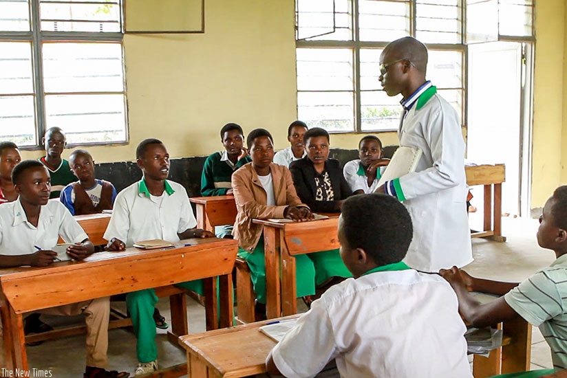 Mr Potential Kabarebe Film in class in Gatsibo