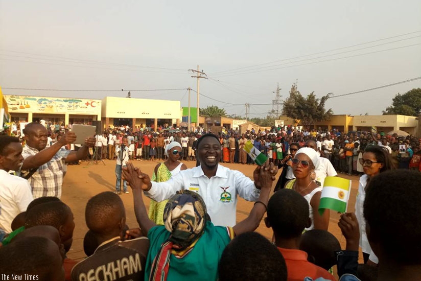 Habineza dances in Kamonyi District yesterday. Jean d'Amour Mbonyinshuti.