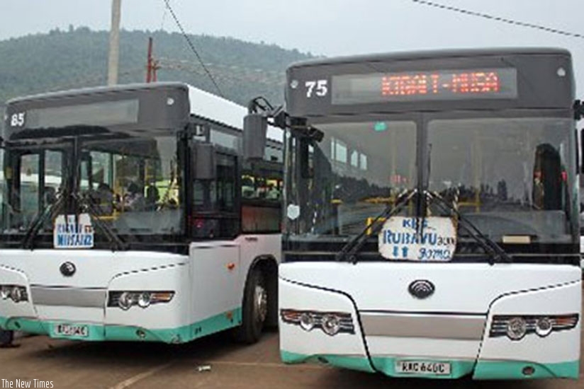Kigali Bus Services buses at a terminal. File.