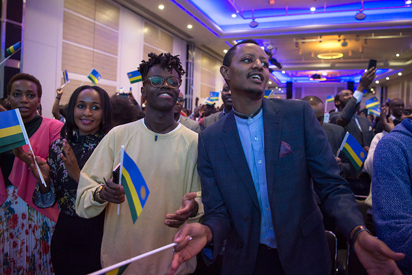 Members of the Rwandan community in London during their meeting with President Kagame in March, this year. Over 40,000 Rwandans in the Diaspora will cast their vote on August 3. / Courtesy