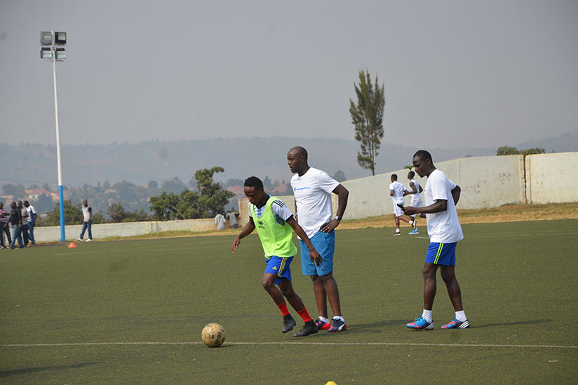 Bakame believes new coach Karekezi (C) and his assistant Ndikumana (R) will bring more success to Rayon Sports. / Sam Ngendahimana