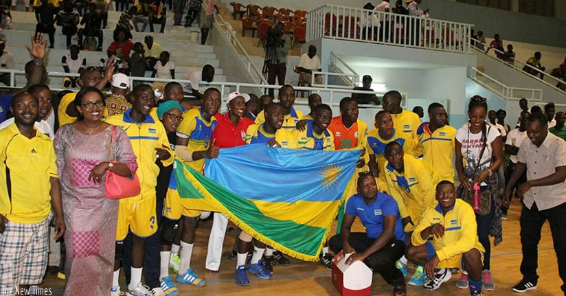 Rwandans living in Senegal join celebrations with the team after Tuesday's win against Madagascar. (Courtesy)