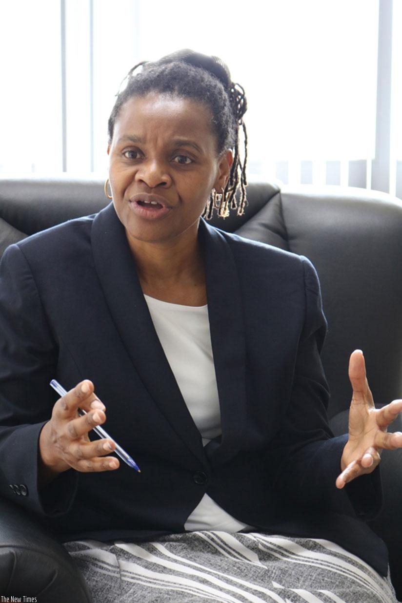 Gertrude Ngabirano during the interview at her office in Kacyiru. Photo by Sharon Kantengwa 