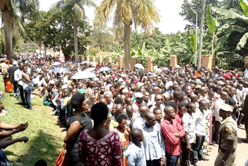 Rwandans in Uganda turned up in big numbers to cast their vote on Thursday. File