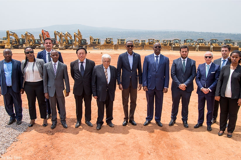 President Kagame and other officials at the groundbreaking ceremony of the proposed Bugesera International Airport, yesterday. Village Urugwiro.
