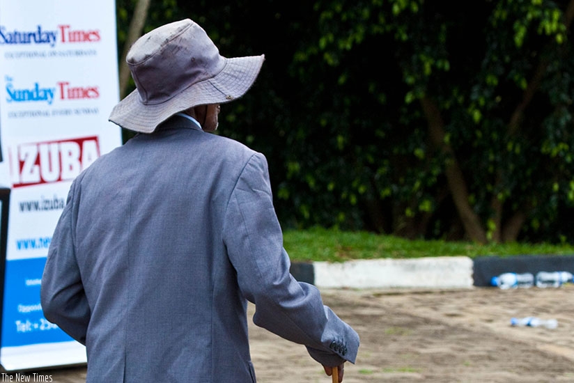 An elderly man leaves KIM University after attending a graduation ceremony. Retirees want increased packages. File. 