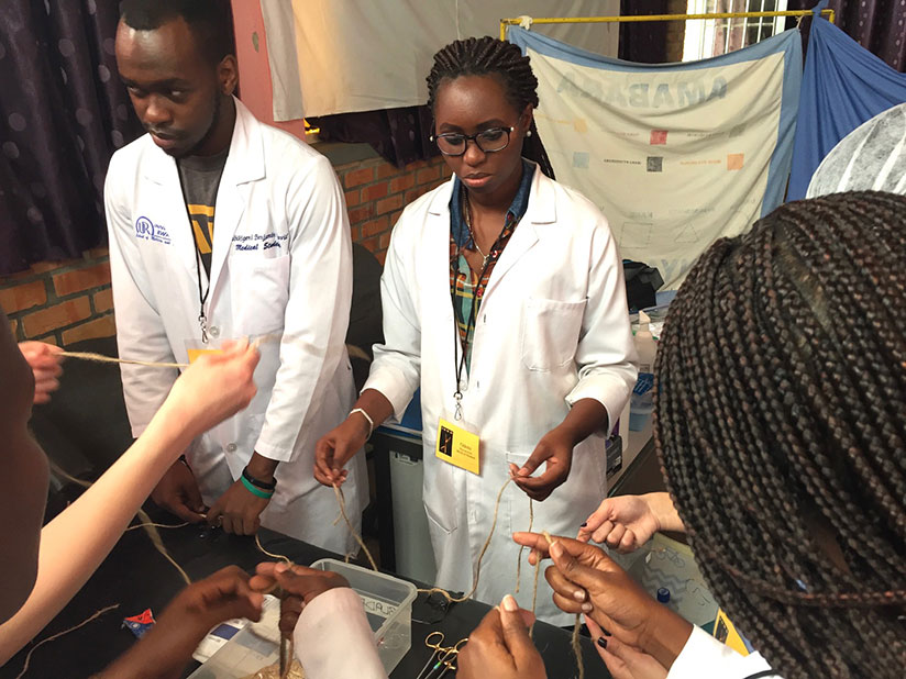 IOWD staff train Rwandan medical students how to carry out reconstructive surgery on fistula patients. 