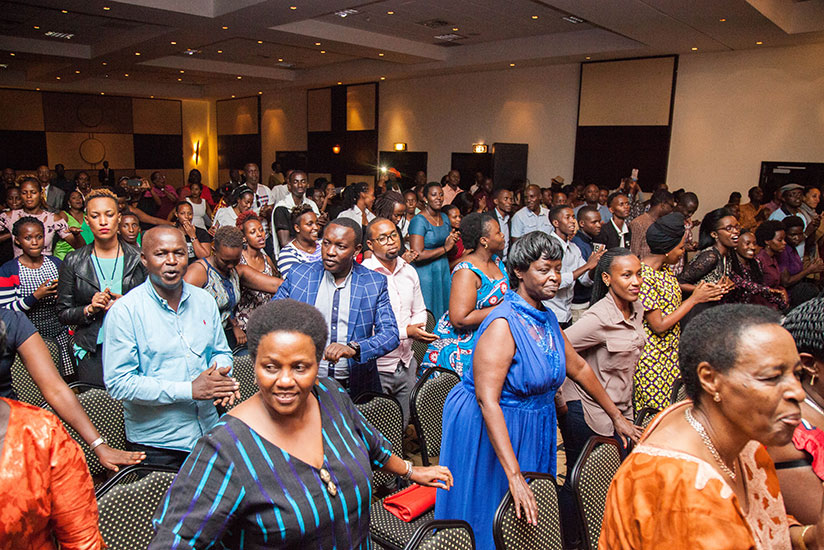 Hundreds flocked Kigali Serena Hotel to celebrate the life of music legend Kamaliza on Saturday evening. / Nadege Imbabazi