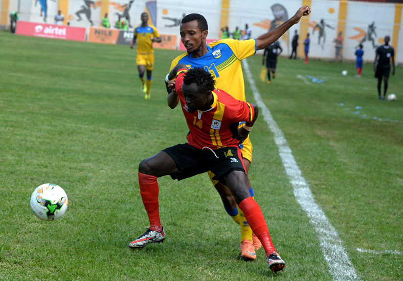 Uganda have one foot in the 2018 CHAN finals tournament after beating Rwanda 3-0 in the first leg of the third CHAN qualifiers round, first leg on Saturday. / Photo: Umuseke.rw