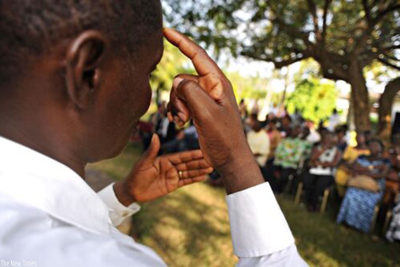 A sign language interpretor . Net photo.