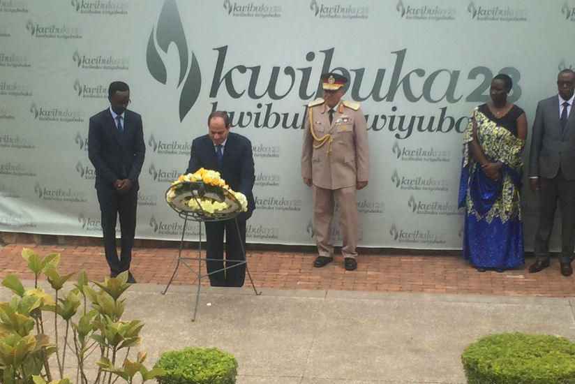 President Sisi of Egypt lays wreath in remembrance of the victims of the Genocide against the Tutsi. / Courtesy photo