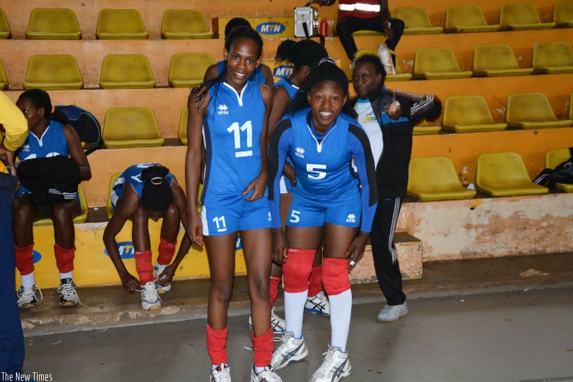 Left and right attackers Charlotte Nzayisenga and Judith Hakizimana will lead RRA n the KAVC memorial tourney. Courtesy