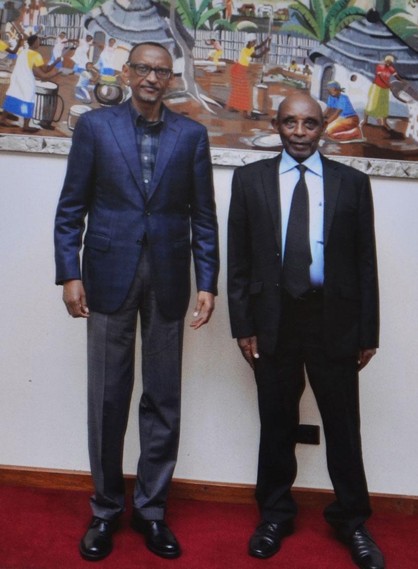 Nyabutsitsi paused with President Kagame when they met in January last year. / Courtesy