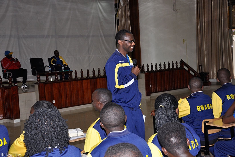 Musafiri during the flagging off event at IPRC-Kigalio on Tuesday. F. Byumvuhore
