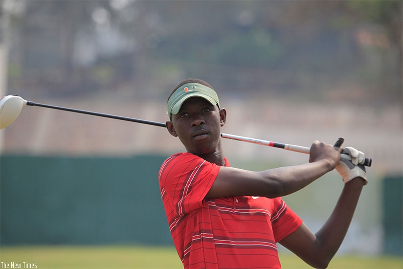 Emmanuel Nkurunziza, at 17 years, is the youngest on the Rwandan team for this year's regional golf challenge. S. Ngendahimana