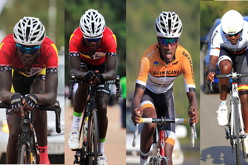 (L-R) Jean Bosco Nsengimana, Bonaventure Uwizeyimana, Ephrem Tuyishimire and Gasore Hategeka will represent Team Rwanda in Ethiopia (Sam Ngendahimana)