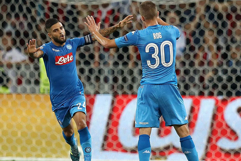 Napoli eased into the Champions League group stage when they won 2-0 away to Nice on Tuesday to complete a 4-0 aggregate win over the Ligue 1 side. / Internet photo